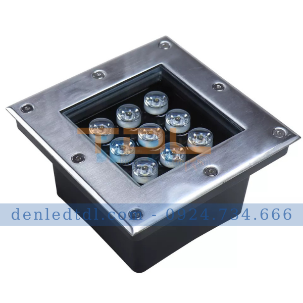 đèn âm đất 9w đế vuông