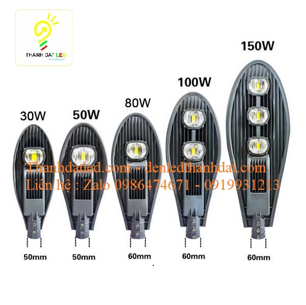 đèn đường led lá 30w 50w 100w 150w 200w phổ biến 2021