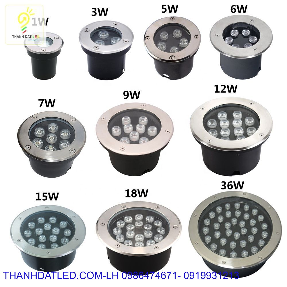 đèn led âm đất âm sàn 3w 6w 7w 9w 12w 18w 24w 36w