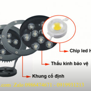 Đèn led chiếu cây 9w 7 den led chieu cay 4