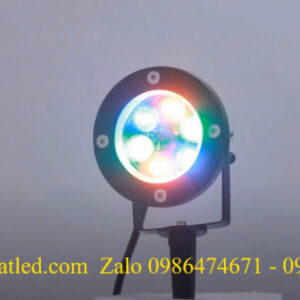 Đèn led chiếu cây 6w 4 den led chieu cay 6w doi mau