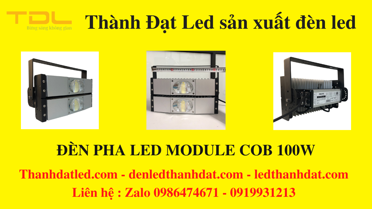 đèn pha ngoài trời 100w module sân tennis