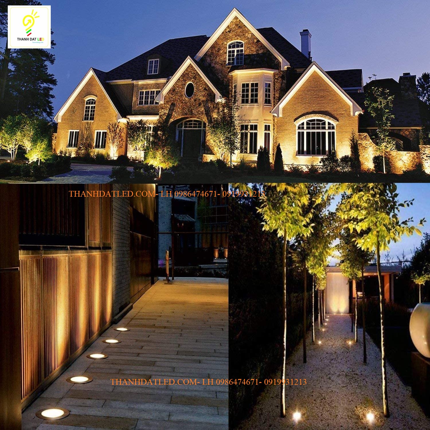 đèn trang trí sân vườn âm đất biệt thự