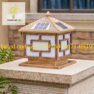 Đèn trụ cổng năng lượng mặt trời 50cm 2 den tru cong nang luong mat troi san vuon