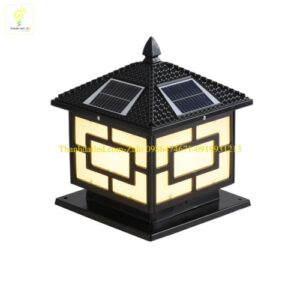 Đèn trụ cổng năng lượng mặt trời 40cm 4 den tru cong san vuon