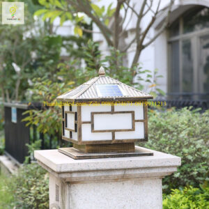 Đèn trụ cổng năng lượng mặt trời 25cm 4 tru cong nang 2