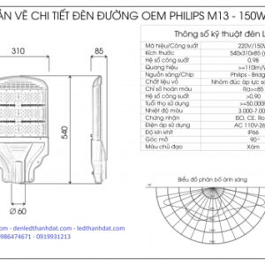 ban ve den duong m13 150w