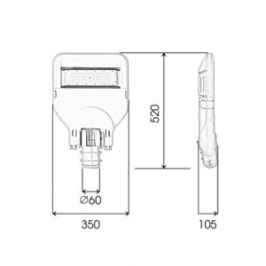 Đèn đường led 50w Philips module chống chói 5 d1 50 smd dimension