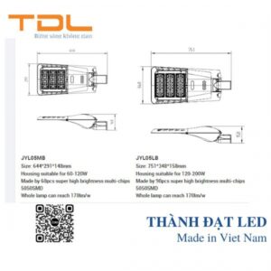 Đèn đường LED 120w Philips Lumen-05 TDL 5 den duong led lumen 3