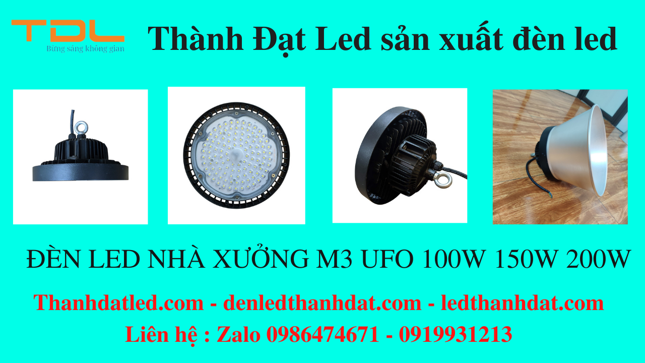đèn led highbay nhà xưởng 100w 150w 200w ufo