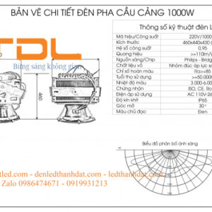 Đèn pha led 1000w cầu cảng 4 den pha led 1000w ngoai troi