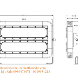 Đèn pha led 100w module chống lóa TDF01 5 den pha led 100w module chong loa oem