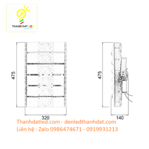 Đèn pha led 300w module OEM Philips 7 den pha led 300w cob