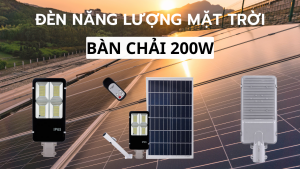 đèn đường bàn chải năng lượng mặt trời 200w