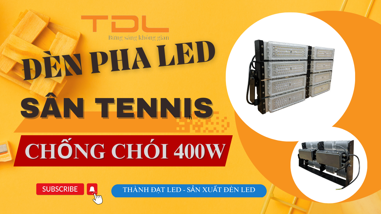 Đèn pha LED 400W: Chiếu sáng cho Sân Tennis, Sân Bóng Đá, Sân Cầu Lông, Bóng Chuyền và Golf