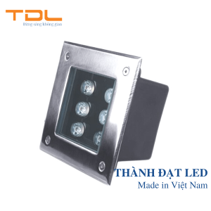 Đèn LED Âm Đất 6w SMD Vuông (TDLAD-V6) 1 đèn led âm đất vuông 6w