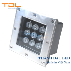 Đèn LED Âm Đất 9w SMD Vuông (TDLAD-V9) 1 đèn led âm đất vuông 9w