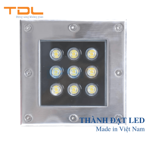Đèn LED Âm Đất 9w SMD Vuông (TDLAD-V9) 2 đèn led âm đất vuông 9w